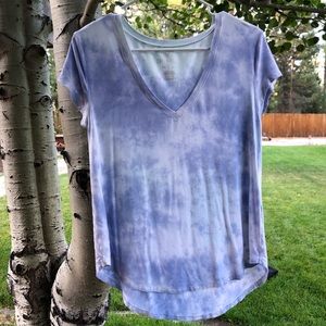 Blue Tie-Dye American Eagle Top